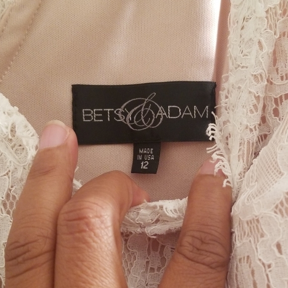 Allover Lace Dress with Short Tulle Skirt - Picture 5 of 5